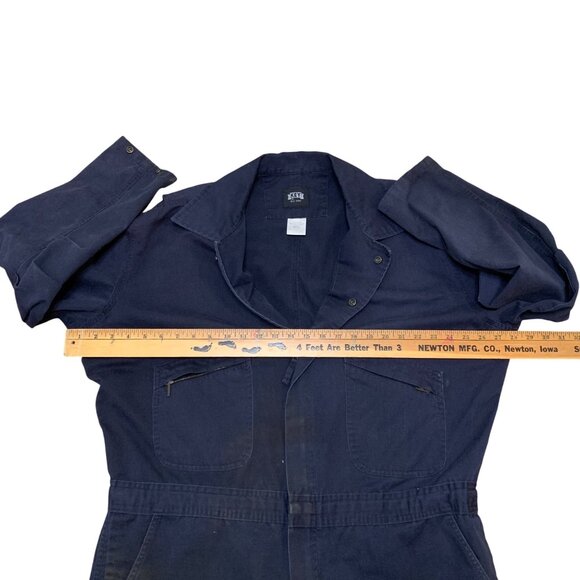 VTG Key Mens Jumpsuit Mechanic Coveralls Para Suit Blue Made in USA Blue Collar - Picture 4 of 16